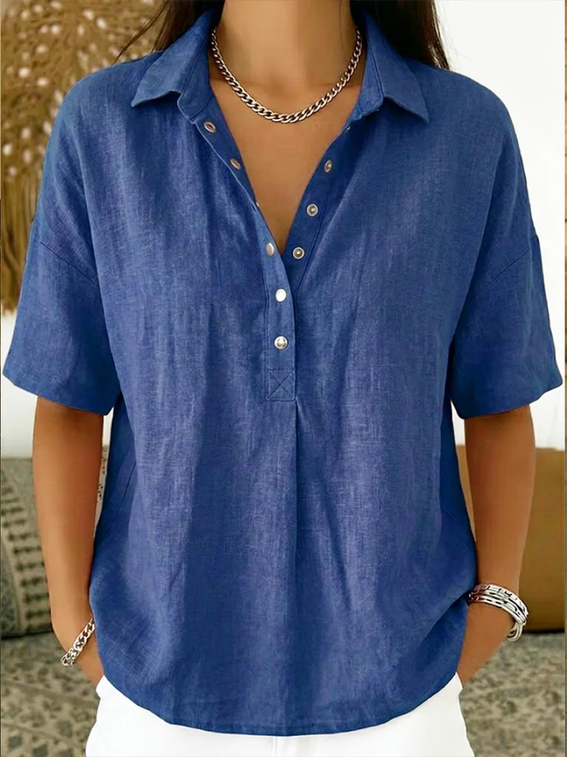 Nevari | Bluse mit Kragen und Knopfdetail (VORÜBERGEHEND 1+1 GRATIS!)